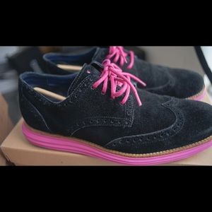 Cole Haan Lunargrand sz11 pink bottoms wingtip